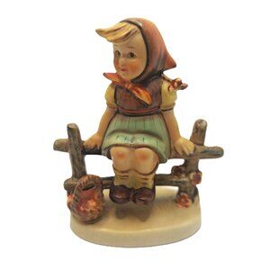 Goebel MJ Hummel #112 3/0 “Just Resting” Girl on Fence 1938 14 W Germany TMK-4